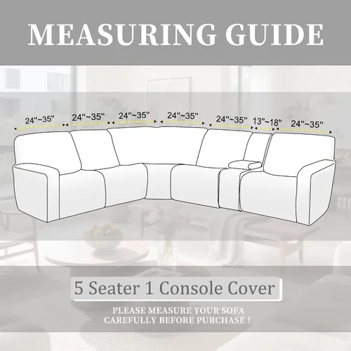 Vista 3 de Fundas de sofá reclinable seccional 100% impermeables para sofá reclinable en forma de L, funda de sofá modular de esquina en forma de L, fundas