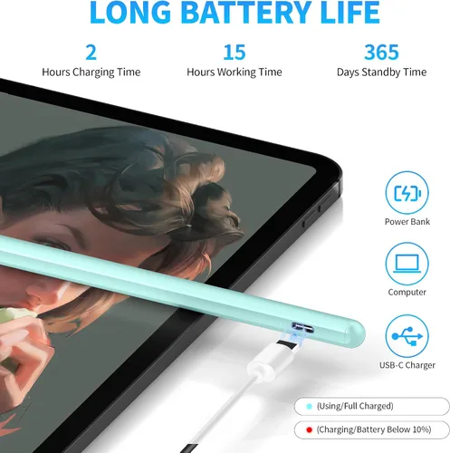 Vista 5 de Lápiz óptico para pantallas táctiles (paquete de 2), lápiz capacitivo universal para teléfonos/tabletas/pantalla táctil