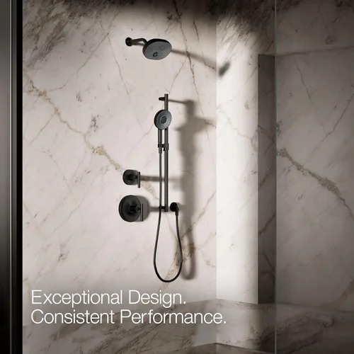 Vista 7 de KOHLER 26282-G-BL Statement - Ducha de mano redonda multifunción con 3 ajustes de pulverización, 1.75 GPM, negro mate