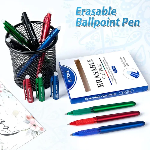 Vista 7 de KERIFI Bolígrafos de gel borrables de 0.7mm, bolígrafos de punta fina borrables con calor, haz que los errores desaparezcan, bolígrafos de tinta