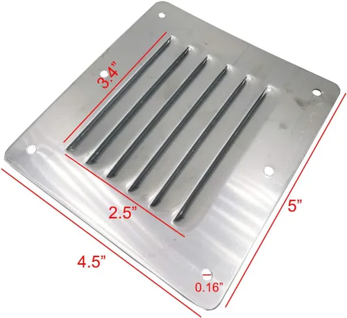 Vista 3 de Cubierta de rejilla de ventilación de cabina de barco, rejilla de ventilación de 4-1/2 x 5 pulgadas, cubierta de panel de ventilación de aire