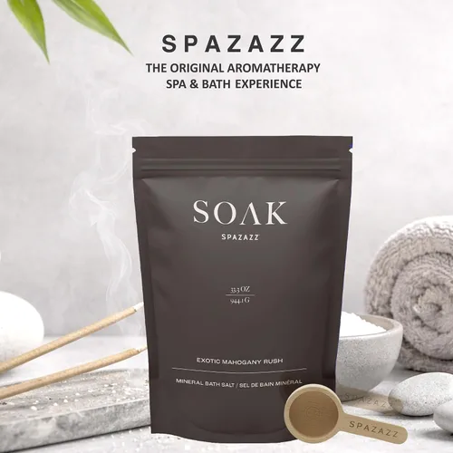 Vista 8 de Spazazz Sales de baño del Mar Muerto con magnesio y árnica, baño mineral de aromaterapia para relajación. Sales de remojo de bañera - Cristales