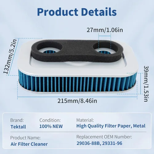 Vista 3 de Filtro de aire 29036-88B 29331-96 compatible con Harley Sportster 1200 883 Custom Sport Anniversary XLH1200 XL1200C XL1200S XLH1200S XLH1200 XLH883