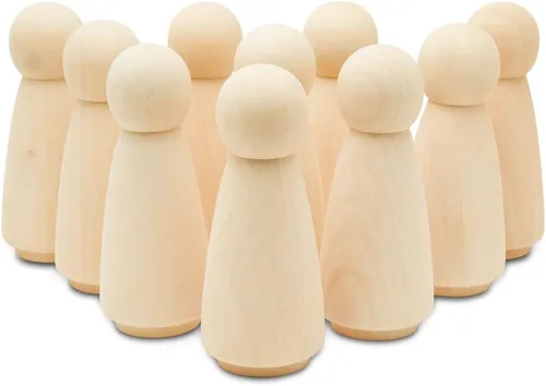 Vista 16 de Muñecas de madera en miniatura de 1-1/8 pulgadas, paquete de 100 muñecas pequeñas para manualidades, figuras en miniatura y juego de mundo pequeño