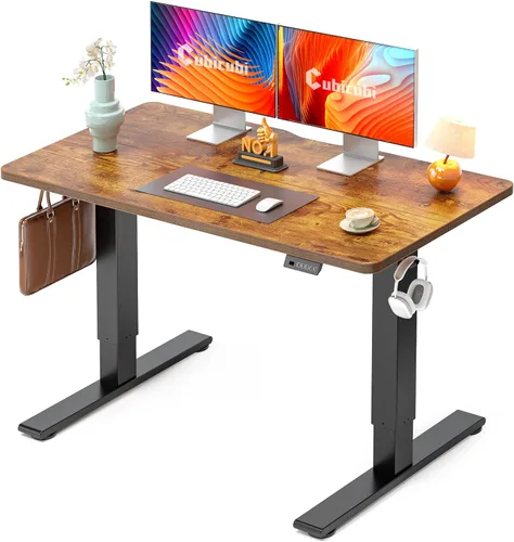 Vista 41 de CubiCubi Escritorio eléctrico de pie de 48 x 30 pulgadas, escritorio de pie ajustable en altura con ajustes preestablecidos de memoria, escritorio