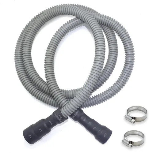 Vista 8 de TTFLEX Manguera de drenaje para lavavajillas de 6 pies, manguera de descarga flexible para lavavajillas con abrazaderas de acero inoxidable