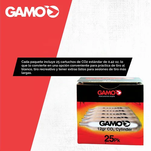 Vista 3 de Gamo 62124702554 Cilindros de CO2 de repuesto de 0.42 oz, paquete de 25