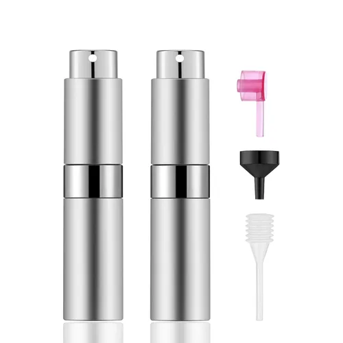Vista 6 de 30 botellas de perfume atomizador portátiles de 0.3 fl oz, mini botella vacía recargable de colonia, pulverizador líquido de perfume de viaje