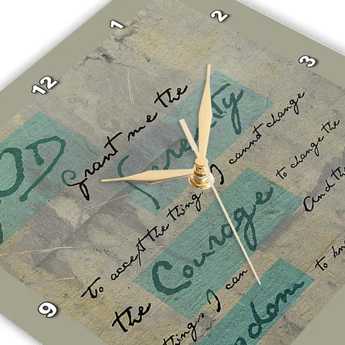 Vista 3 de 3dRose dpp_50568_1 Serenity Prayer - Reloj de pared espiritual inspirador, 10 x 10 pulgadas