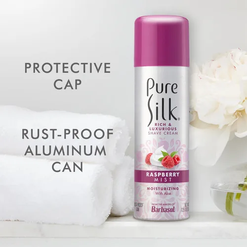 Vista 5 de Pure Silk Raspberry Mist Spa Therapy Crema de afeitar para mujeres, 7.25 onzas, paquete de 6