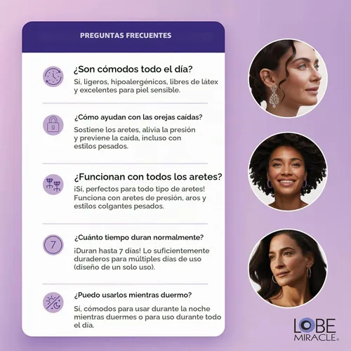 Vista 7 de Lobe Miracle - Parches transparentes de soporte para pendientes