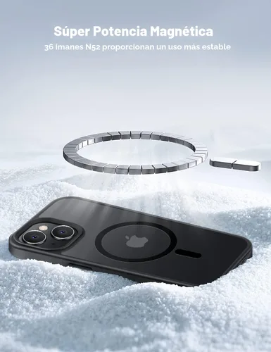 Vista 7 de Tigowos Funda magnética para iPhone 15, resistente a las caídas, sensación de piel mate, a prueba de golpes, ajuste delgado para iPhone 15, negro