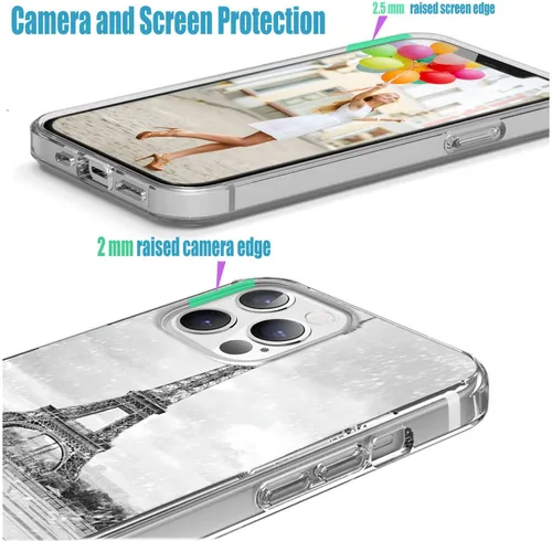 Vista 5 de Funda protectora completa para iPhone 13 Pro para mujeres, hombres y niñas, funda protectora completa a prueba de golpes, delgada, suave de TPU Una