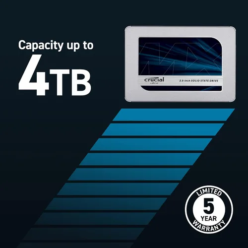Vista 2 de SSD Crucial MX500 3D NAND SATA, 2.5 pulgadas, interno de 250GB, hasta 560MB/s - CT250MX500SSD1