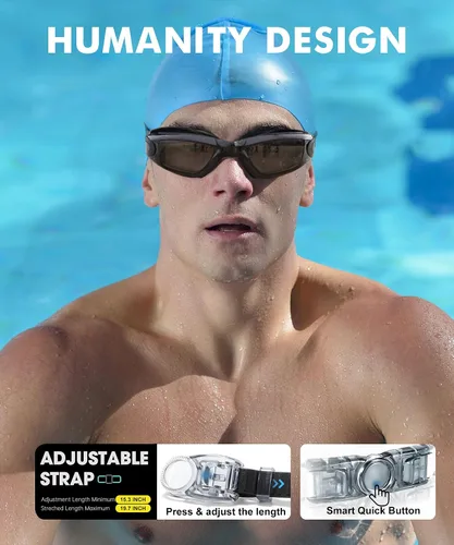 Vista 3 de NSSIW Gafas de natación para adultos, para hombres y mujeres: antivaho sin fugas y campo de visión ultra ancho, paquete de 3