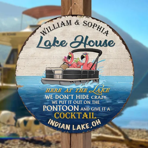 Vista 4 de V VIBEPY Letreros personalizados de Lake House, Life Is Better When Spent With Family and Friends de 8, 12, 14, 18 pulgadas, letreros impresos