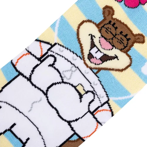 Vista 4 de Odd Sox, Nickelodeon - Calcetines de dibujos animados de Bob Esponja, Sandy Cheeks, divertido equipo para mujer, talla L, Sandy Cheeks