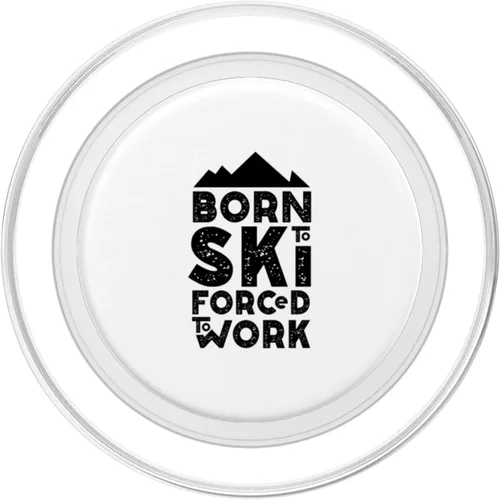 Vista 2 de Born for skiing forced to work Apres ski skis PopSockets MagSafe PopGrip for iPhone