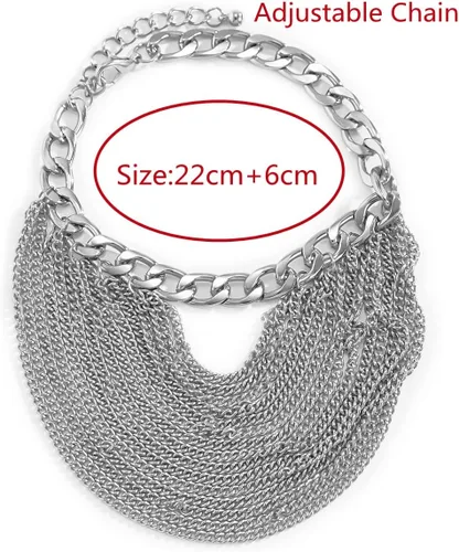 Vista 3 de Chargances Tobilleras de tacón alto con borla dorada punk para mujeres y niñas, cadena de zapatos para mujeres y niñas, regalo de fiesta