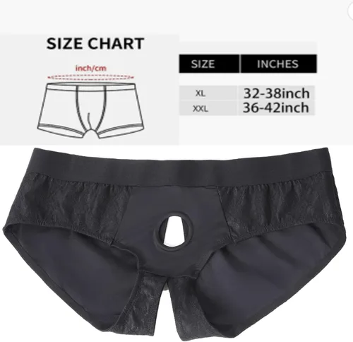 Vista 4 de Correa en arnés ropa interior bragas más tamaño, encaje sin tirantes arnés Boxer ropa