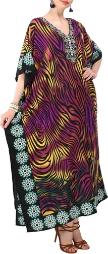 Vista 2 de Miss Lavish London Vestidos caftán para mujer, S-3XL, talla regular a extragrande