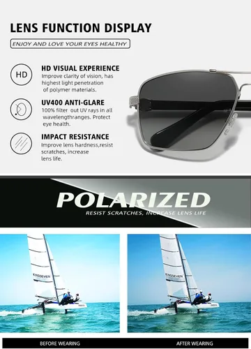 Vista 3 de KINGSEVEN Gafas de sol de nuevo diseño polarizadas lente de revestimiento 2023 auto reinicio marco conducción gafas para hombresmujeres Oculos
