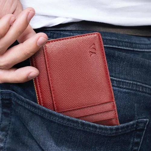 Vista 99 de Tarjetero delgado con bloqueo RFID, billetera de bolsillo pequeño, con cremallera Keychian para monedero, monedero y tarjetero para mujeres y hombres