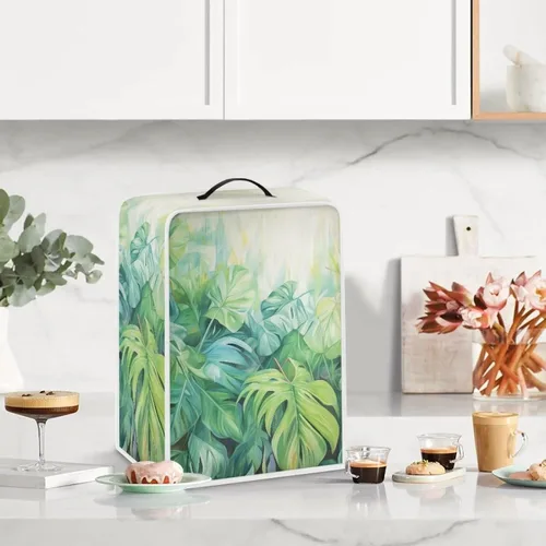 Vista 146 de Funda para cafetera, poliéster, azul, se adapta a la mayoría de máquinas de café estándar, protector resistente al polvo, huellas dactilares Playa