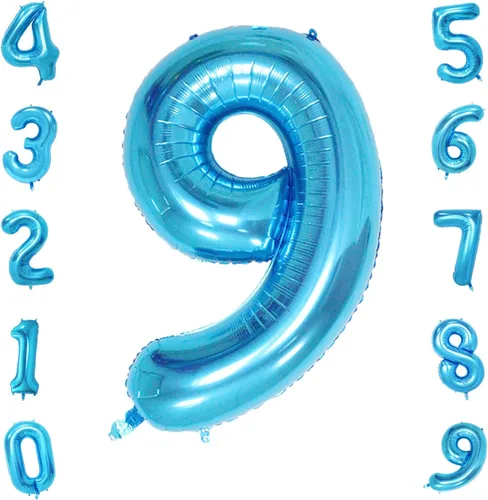 Vista 9 de Globo azul con el número 0, 40 pulgadas, Mylar premium, reutilizable, para decoración de fiesta de cumpleaños