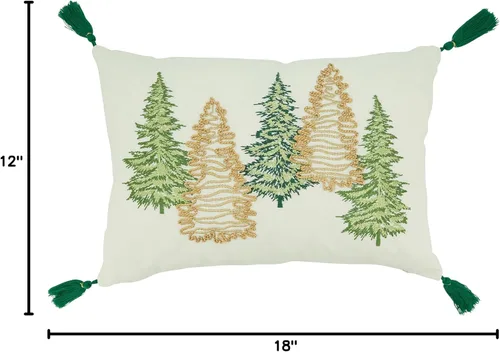 Vista 4 de SARO LIFESTYLE Funda de almohada con diseño de árboles de Navidad