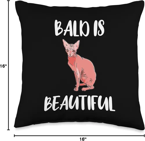 Vista 4 de Funny Sphynx Cat Ideas Sphynx Cat Lover Idea Cald Beautiful Sphynx Owner - Almohada para amantes de los gatos, 16 x 16 pulgadas, multicolor