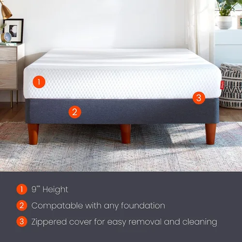Vista 5 de Layla The Essential Mattress de 9 pulgadas Espuma viscoelástica certificada CertiPUR-US Obtén un flujo de aire mejorado con una sensación