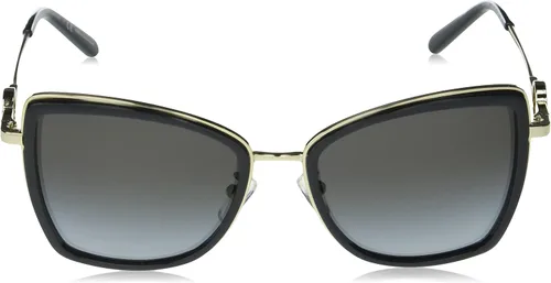 Vista 2 de Michael Kors Gafas de sol montura negra, lentes gris-negras, 2.165in, DoradoNegro