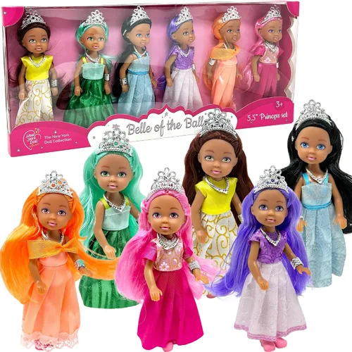 Vista 8 de Set de Muñecas Pequeñas con Mini Muñecas de Princesa para Niñas – Muñecas de Juguete de Princesa para Casa de Muñecas – Figuras Mini de Princesa