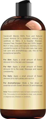 Vista 2 de Handcraft Blends - Aceite de almendras dulces, 16 onzas líquidas