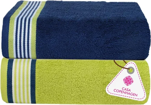 Vista 69 de CASA COPENHAGEN Exotic - Juego de 6 toallas de diseño de 100% algodón egipcio, color azul aguamarina, 550 GSM, 2 toallas de baño, 2 toallas de baño