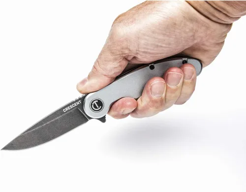 Vista 3 de Crescent Cuchillo de bolsillo de 3-1/4 pulgadas con hoja de punta caída y mango de aluminio - CPK325A