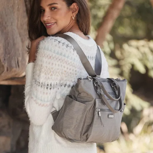 Vista 6 de Mochila convertible 3 en 1, Brillo de plata de ley., talla única