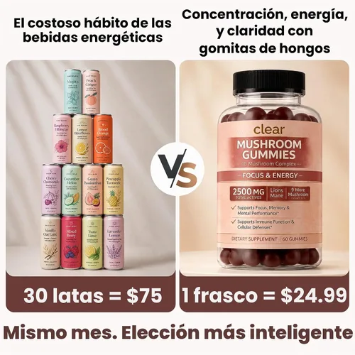 Vista 6 de Gomitas transparentes de hongos para adultos, suplemento de concentración