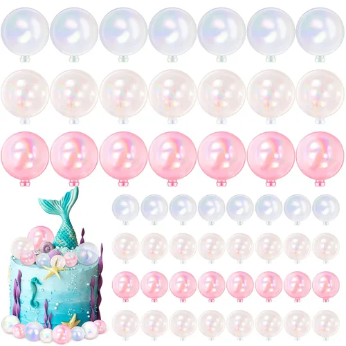 Vista 16 de 108 piezas de decoración de bolas para tartas, decoración de cupcakes, globos de espuma para tartas de bricolaje para bodas, aniversarios, blanco