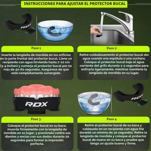 Vista 4 de RDX Protector Bucal para Boxeo MMA Kickboxing Muay Thai Judo Karate - Protector de Mandíbula con Funda de Almacenamiento para Adultos, Artes Blanco
