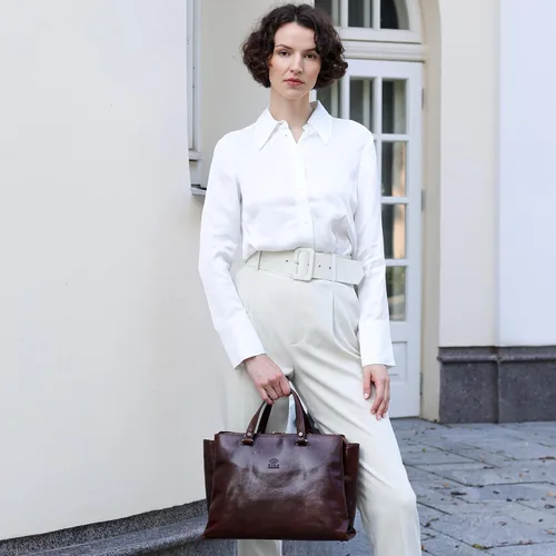 Vista 2 de Time Resistance Bolso de cuero para mujer - Bolso italiano hecho a mano - Bolso con asa superior - Bolso de mujer - Bolso de piel de vaca - Shopper