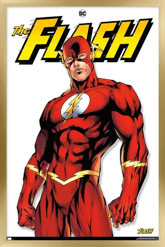 Vista 14 de Trends International DC Comics - Póster de pared The Flash Feature Series, 14.72 x 22.37 pulgadas, versión enmarcada de madera de granero