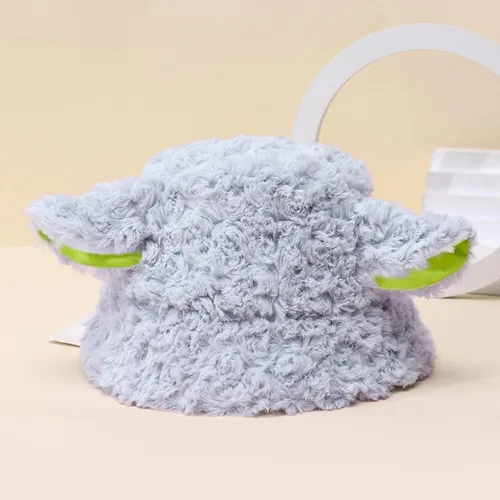 Vista 6 de Lindo sombrero de pescador con orejas de oveja para mujer, grueso, cálido, protección de las orejas, sombrero de pescador, sombrero de felpa peluda