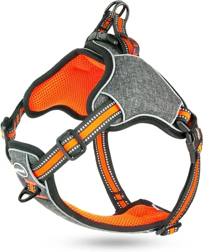 Vista 10 de ThinkPet Arnés sin tirones, a prueba de escape, chaleco reflectante para perro, ajustable, transpirable, arnés halter con clip trasero/frontal