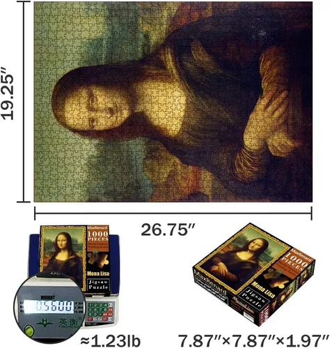 Vista 2 de MaxRenard Juego 1000 Piezas Rompecabezas Colección de Arte Fino Juguete Leonardo Da Vinci Mona Lisa