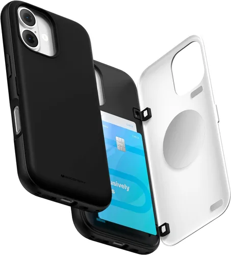 Vista 39 de GOOSPERY Parachoques magnético para puerta compatible con iPhone 15, funda con tarjetero, cartera con cierre magnético automático, protector de Azul