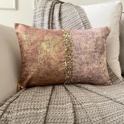Vista 60 de The HomeCentric Fundas de almohada lumbares doradas de 12 x 14 pulgadas (11.8 x 13.8 in), de piel sintética, con diseño de animales, estilo moderno