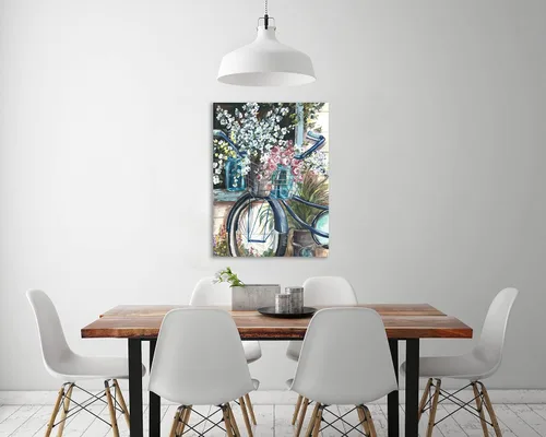 Vista 2 de Jaxson Rea Tre Sorelle Studios - Lienzo envuelto en tarro vintage para bicicleta y masón, 12 x 16 pulgadas