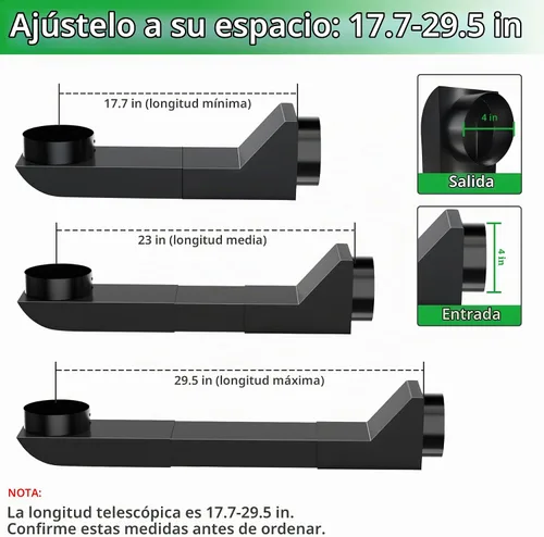 Vista 2 de UD48S Periscope - Rejilla de ventilación para secadora de acero 304